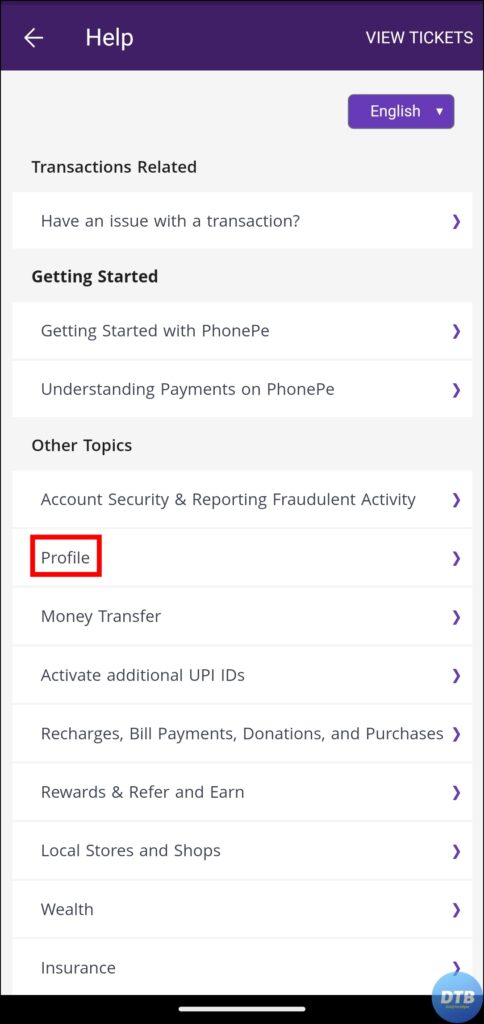 PhonePe Settings