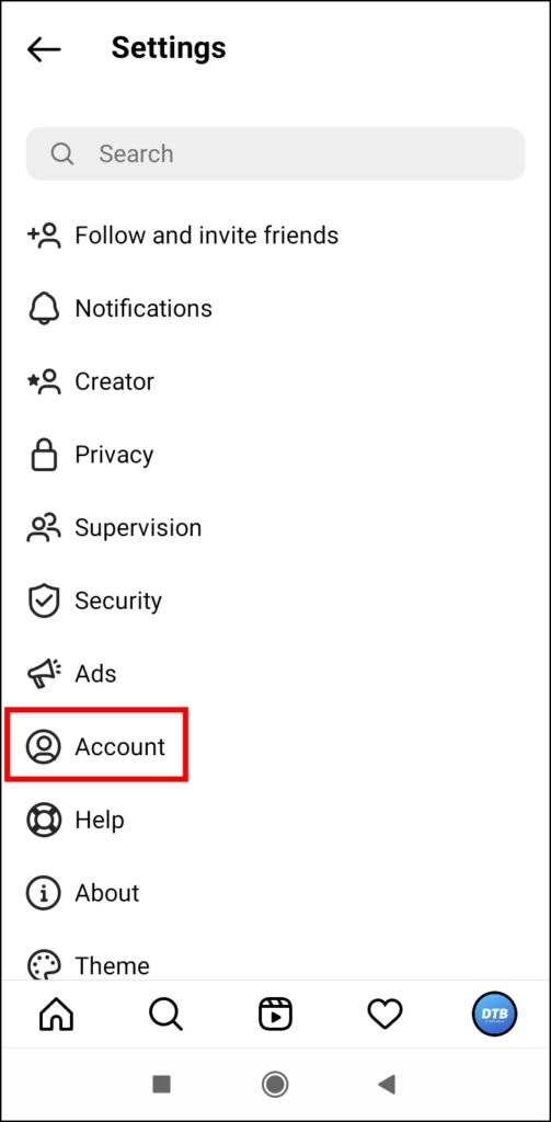 Switch the Account Type
