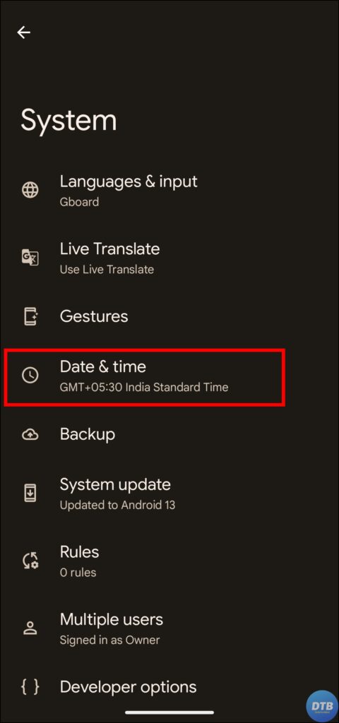 Set Date and Time Automatically