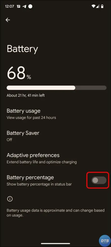 Hide Battery Level from Status Bar