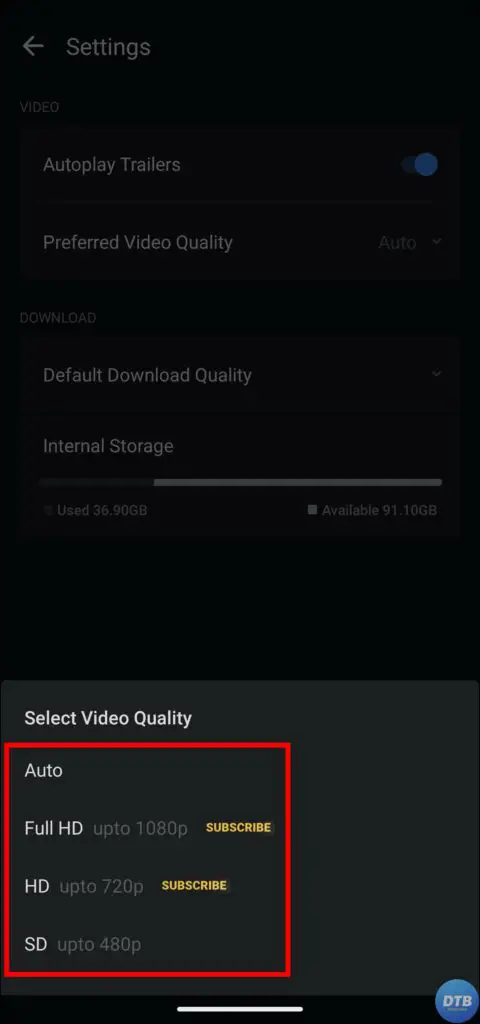 Set Default Video Quality