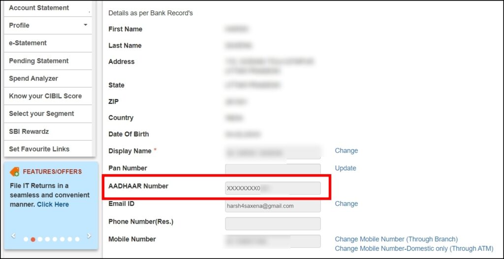 Check Aadhar Linked With SBI Account Online Using SBI's Official Website