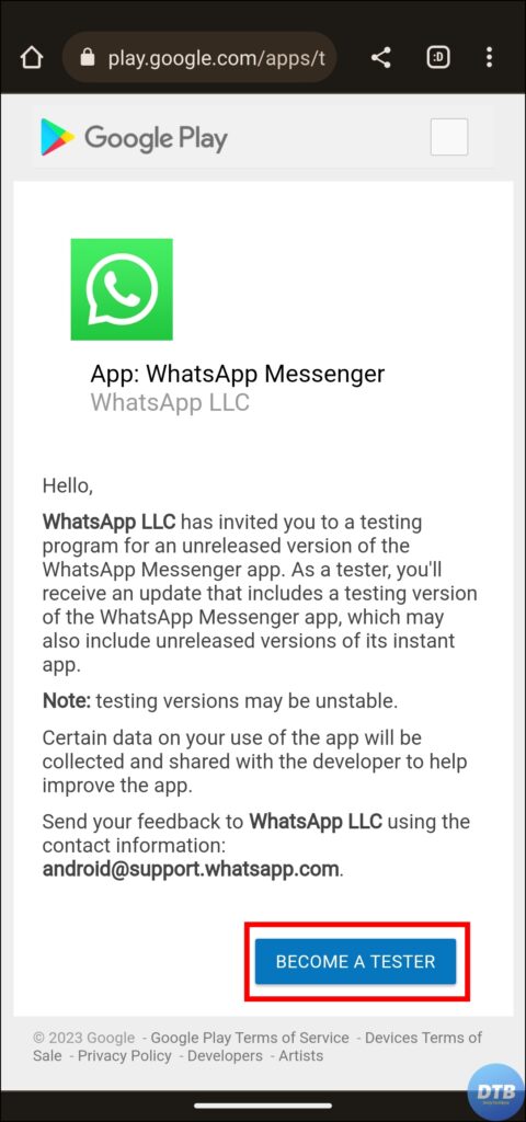 Join WhatsApp Beta