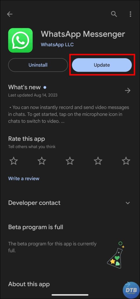 Update The App to Fix No Views on WhatsApp Status