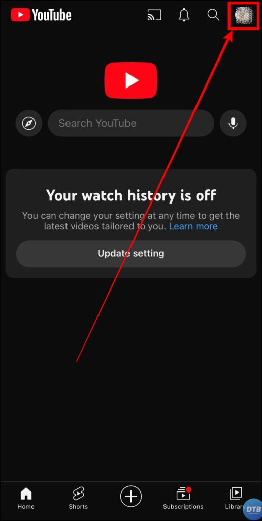 On Mobile App to Fix Your Watch History Is Off on YouTube