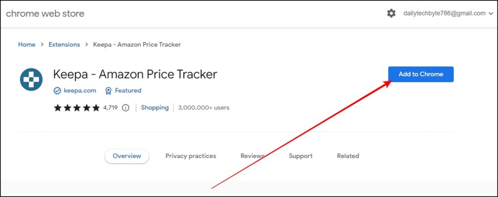 Use the Keepa Price Tracker Extension